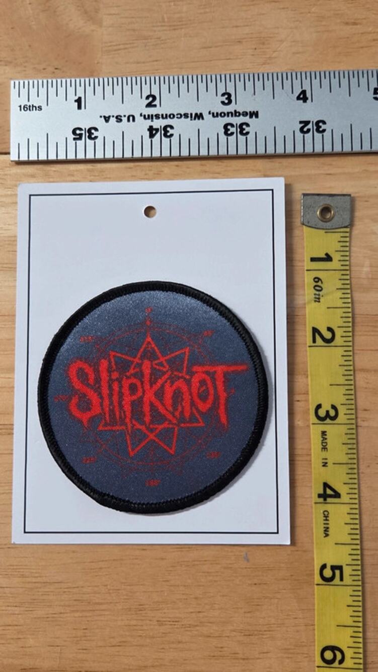 Slipknot Patch Nonagram Red Logo Round Embroidered Iron On Music Band Merch New